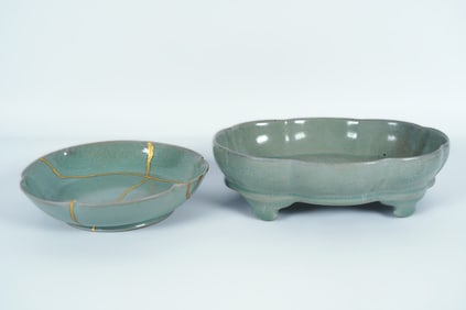 2 Chinese celadon items