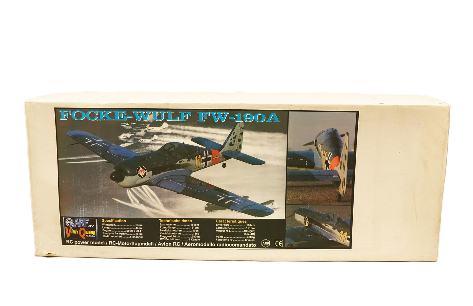 A vintage model airplane, with original box, brand new with original box. H: 8.5" x W: 43.5."