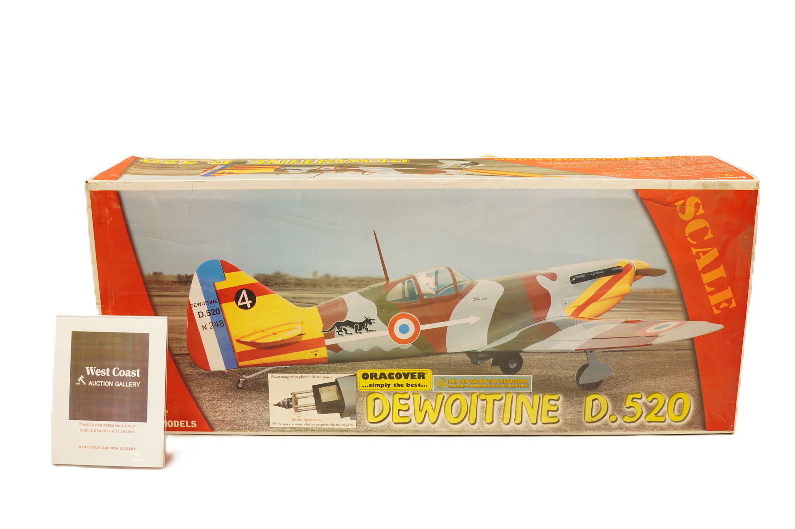 A vintage model airplane, with original box. Brand new condition. H: 11.5" x W: 49.": A vintage model airplane, with original box. Brand new condition. H: 11.5" x W: 49."