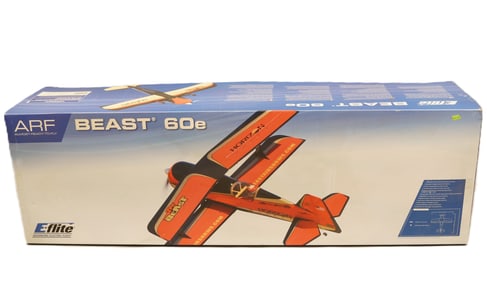 A large model RC airplane in box. Condition selling it  as is. H: 12.8" x W: 50."