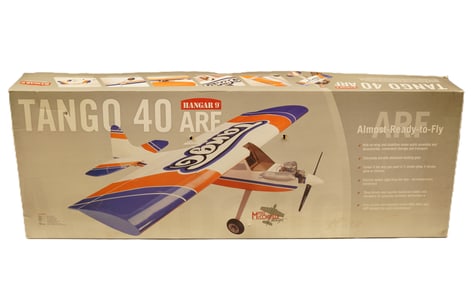 A large RC airplane in original box. H: 7.5" x W: 50.5."