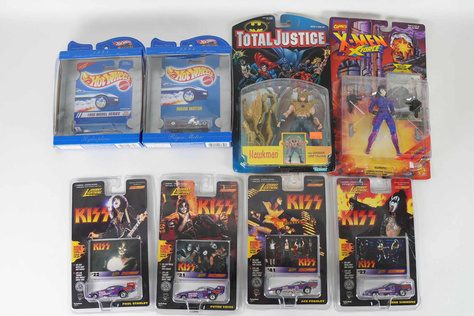 Lots vintage action figures in original box. Largest H: 8" x W: 7." (1 of 7)