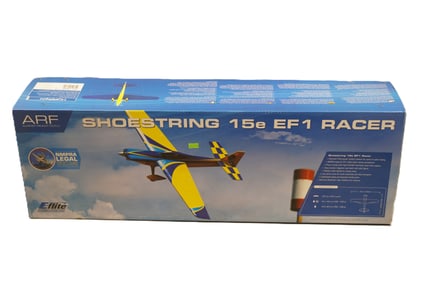 A large RC airplane, Shoestring 15e EF1 Racer, condition selling it as is.