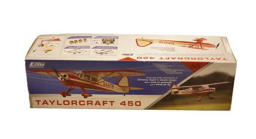 A large RC airplane, Taylorcraft 450 in original box. Condition selling it as is.