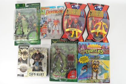 Lots vintage action figures, in original packaging.