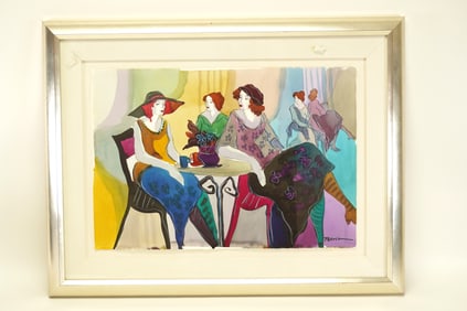 A large Patricia Govezensky framed painting, signed on the bottom. H: 23" x W: 29.75."