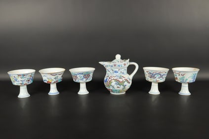 Lots Chinese fine fancy porcelains. Largest H: 4" x W: 3.5."