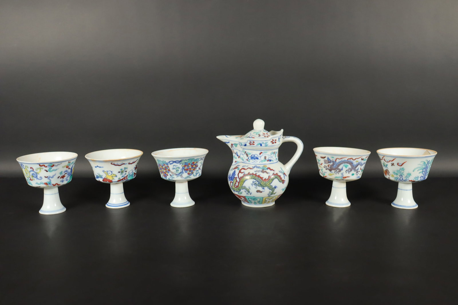 Lots Chinese fine fancy porcelains. Largest H: 4" x W: 3.5." (1 of 7)