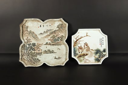 Lots Chinese fine vintage plates. Largest H: 9" x W: 9."