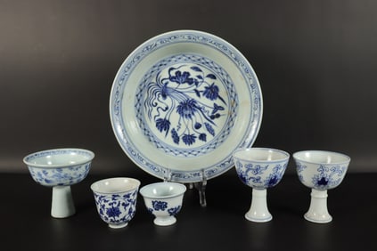 Lots Chinese fine items, condition selling it as is. One of the cup has long hairline. Condition