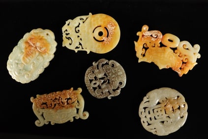Lots Chinese fine jade plaques.