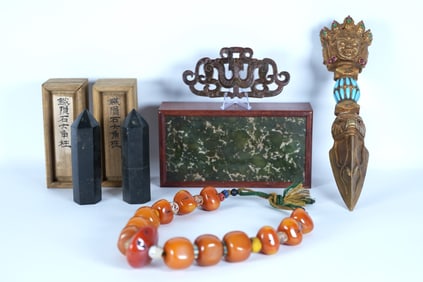 Lots Chinese fine items. Largest H: 11.2" x W: 2.7."