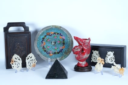 Lots Chinese fine items. Largest H: 8.7" x W: 8.7."