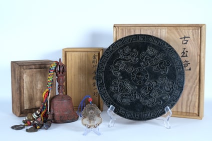 Lots Chinese items. Largest H: 10.3" x W: 9.3."