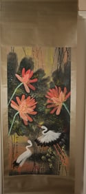 Lots Chinese art scrolls.