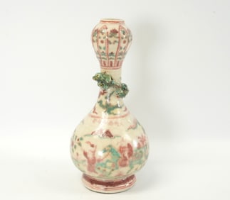 Chinese fine fancy vase. H: 12" x W: 6."