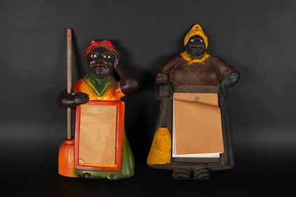 2 antique Black Americana cast iron