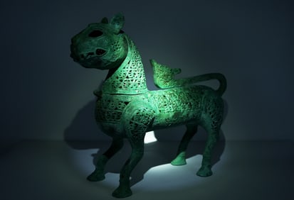 Asian fine openwork bronze beast