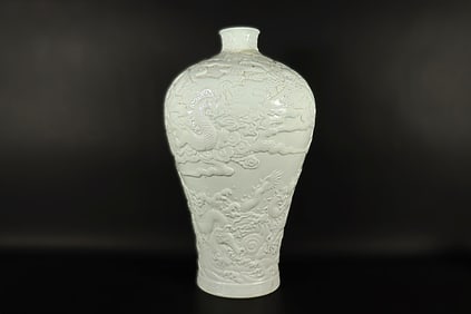 Chinese tall white glaze vase