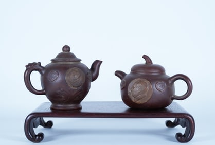 2 Chinese clay teapots