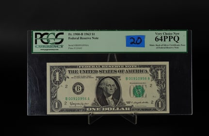 PCGS 1900-B 1963 one dollar