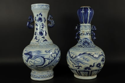 Lots Chinese b/w fine vase