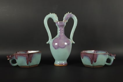 Lots Chinese purple porcelains