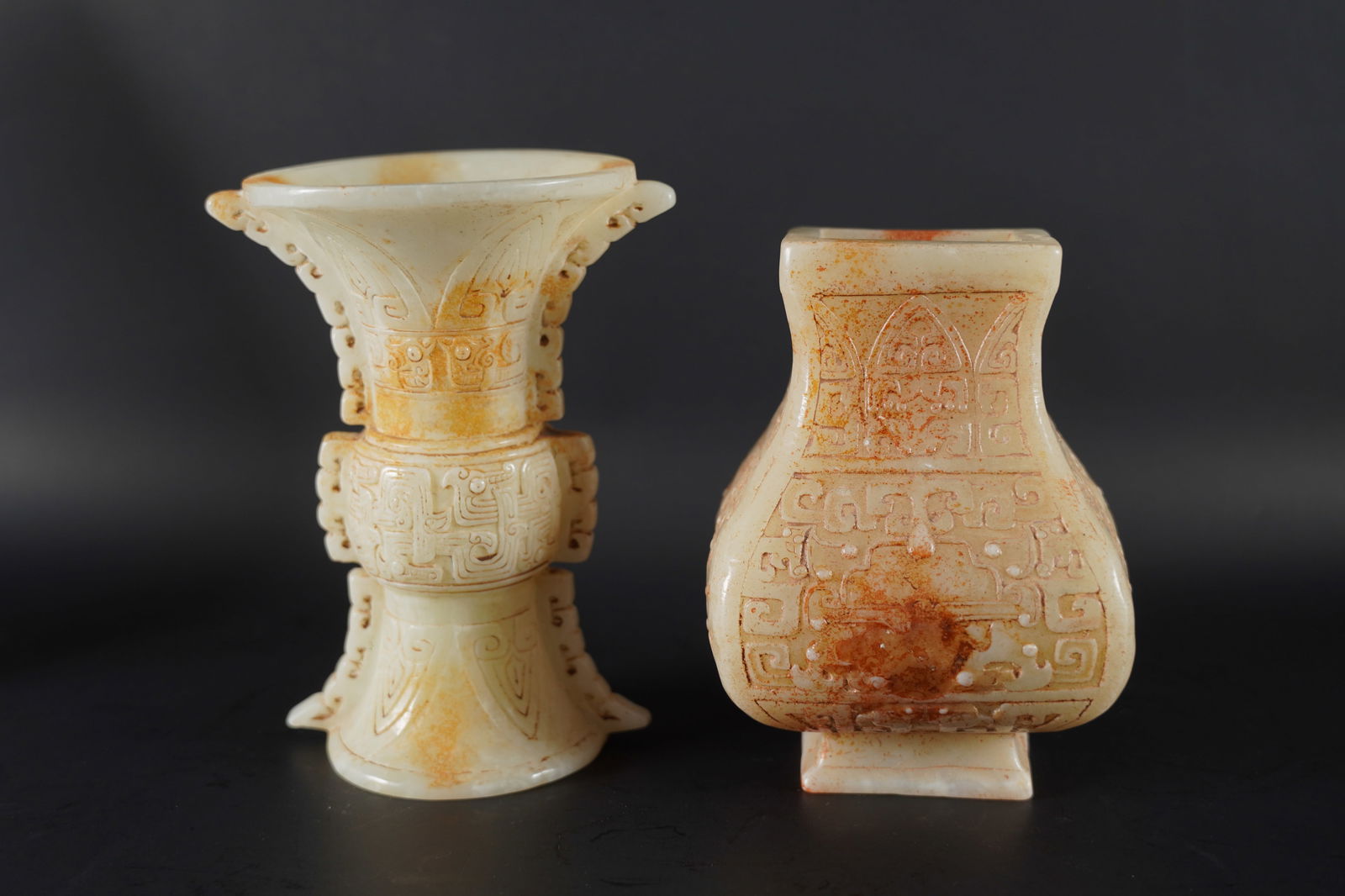 Lots Chinese jade like items: Lots Chinese fine jade like vessels. Largest H: 7.75" x W: 4.75."