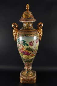 A vintage tall urn