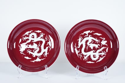 Lots Chinese dragon plates