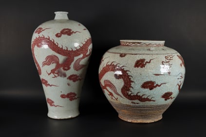 Lots Chinese fine dragon vase