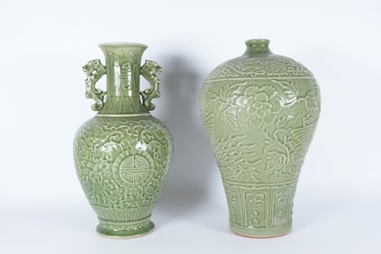 Lots Chinese large green vase