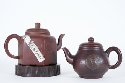 2 Chinese clay teapots