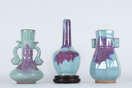 Lots Chinese purple porcelains