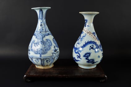 Lots Chinese b/w fine vase