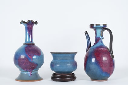 Lots Chinese purple porcelains