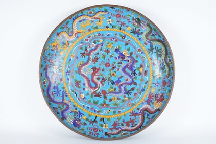 Chinese important cloisonne charger