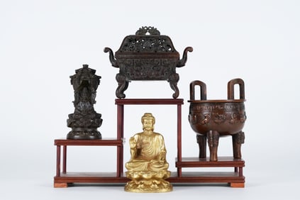 Lots Chinese bronze items