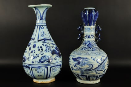 Lots Chinese b/w fine vase