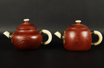 2 Chinese clay teapots