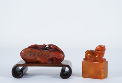 2 Chinese stone carved seal