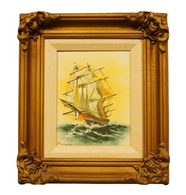 A vintage framed art