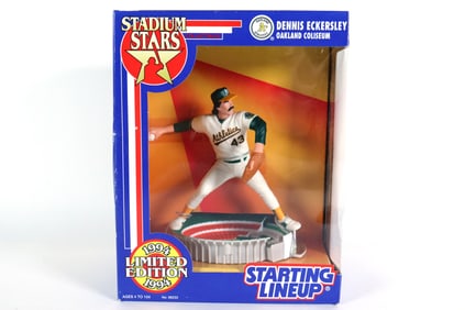 A vintage baseball figure