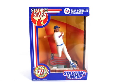 A vintage baseball figure