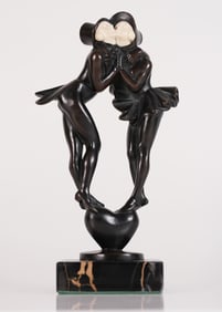 A vintage bronze statue