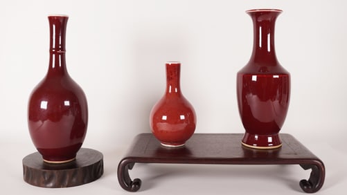 Lots Chinese red vase