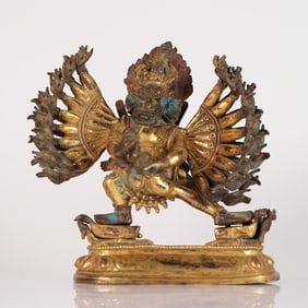 Chinese Qing dynasty bronze deity