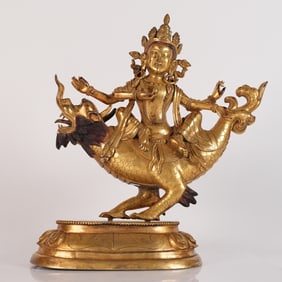 Chinese Qing dynasty bronze buddha