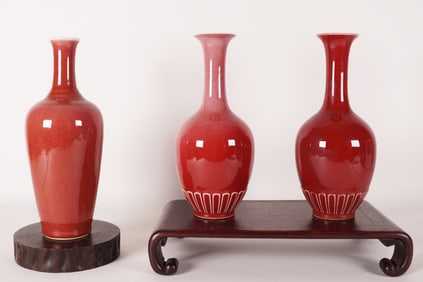 Lots Chinese red vase