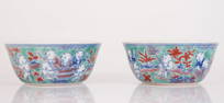 2 Chinese fine fancy cups